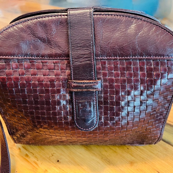 RARE Vintage FENDI ITALY intrecciato brown Leather Crossbody 60's shoulder bag - Picture 13 of 16